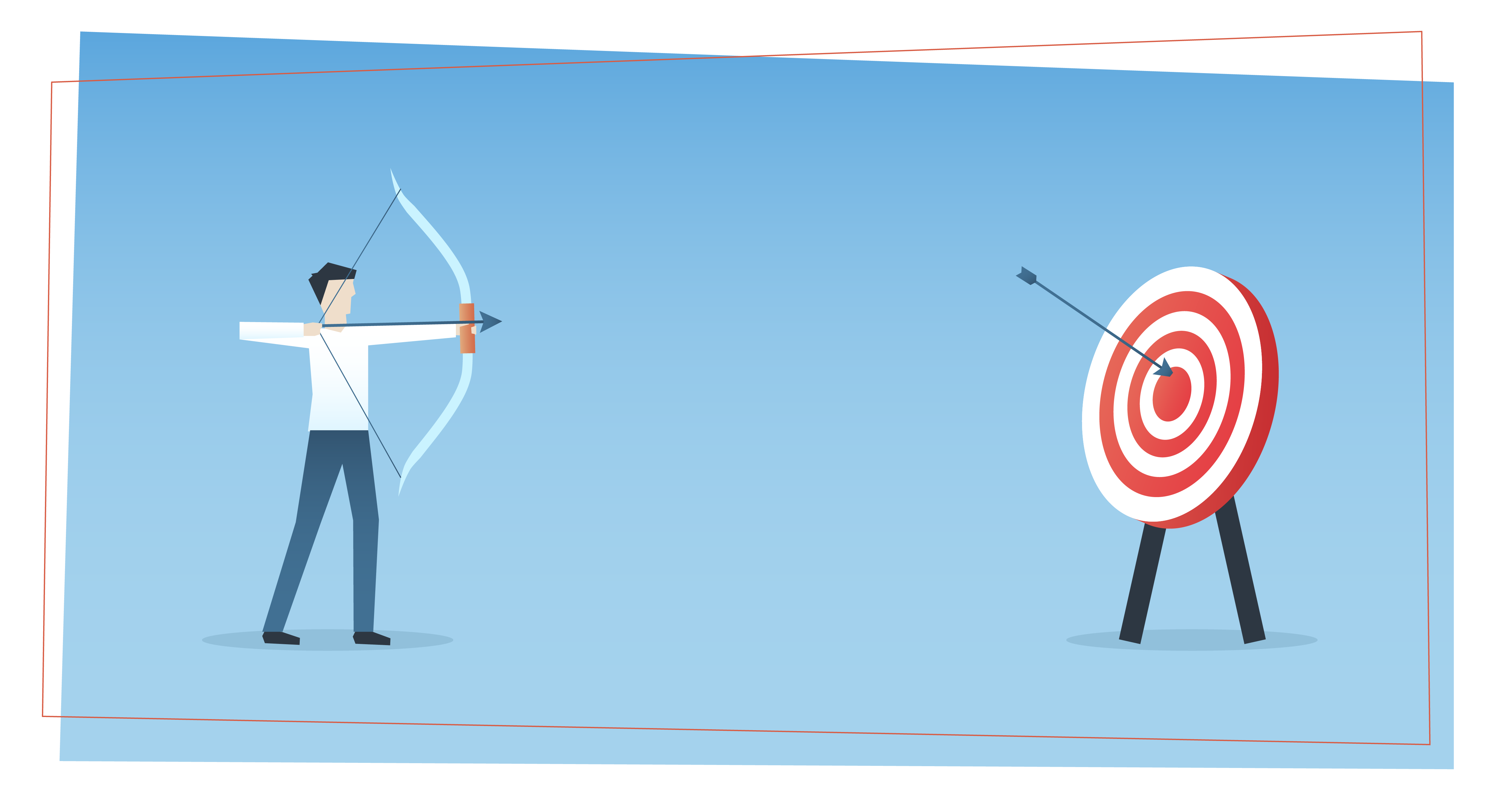 a man shoots arrows from a bow at a large target